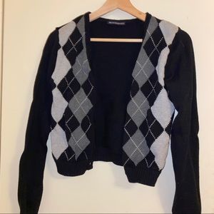 authentic brandy melville argyle cardigan